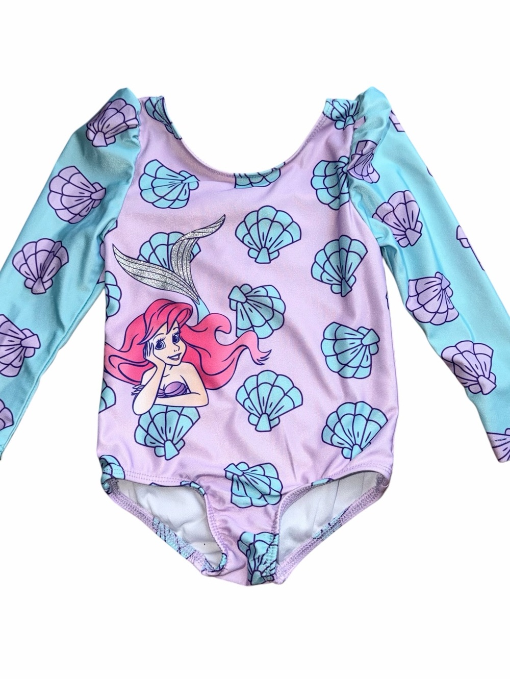 Disney Princess Little Mermaid Ariel Rash Guard 1piece Swimsuit Girls Size 2T